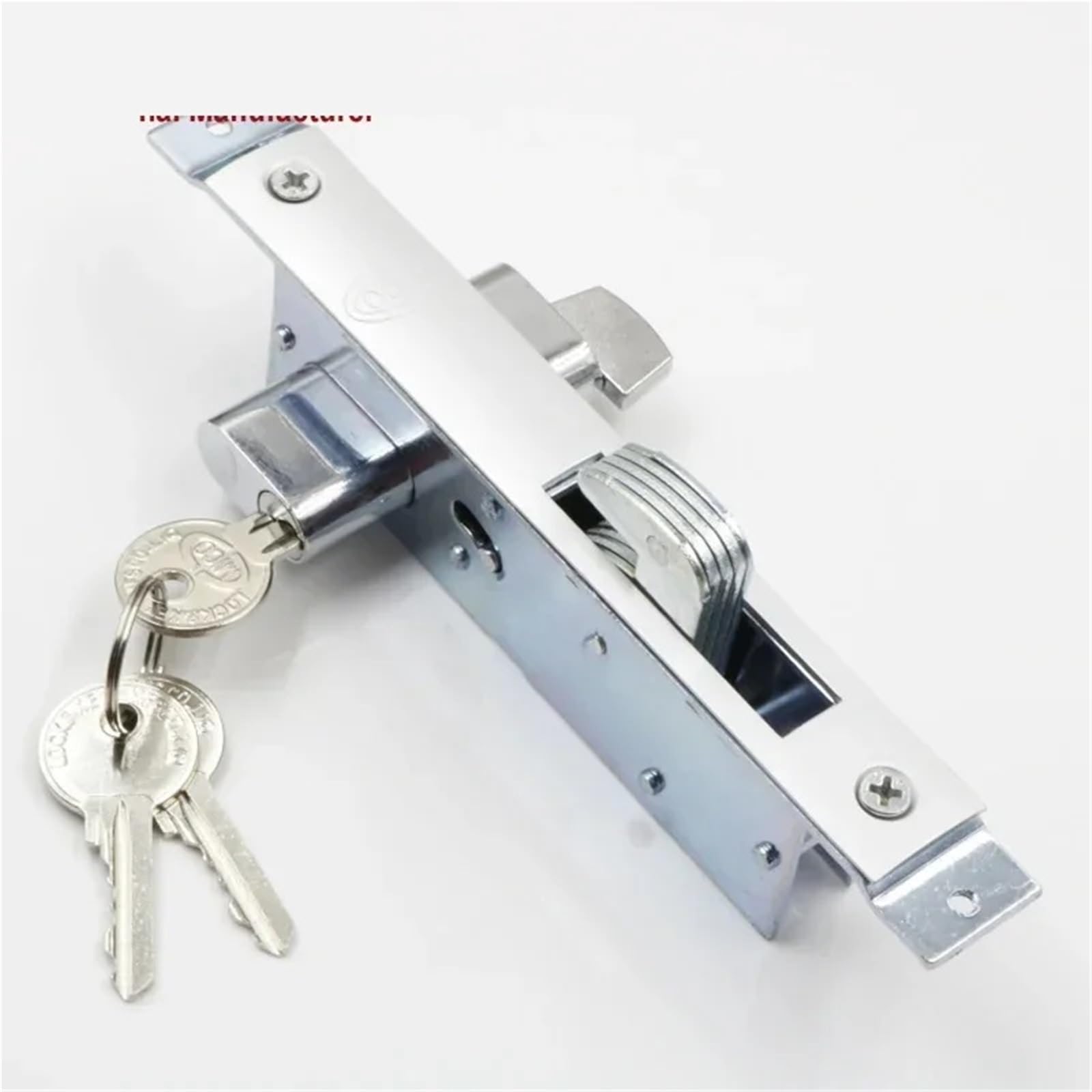 Serrure de porte coulissante en acier renforcé avec 3 clés de haute précision
