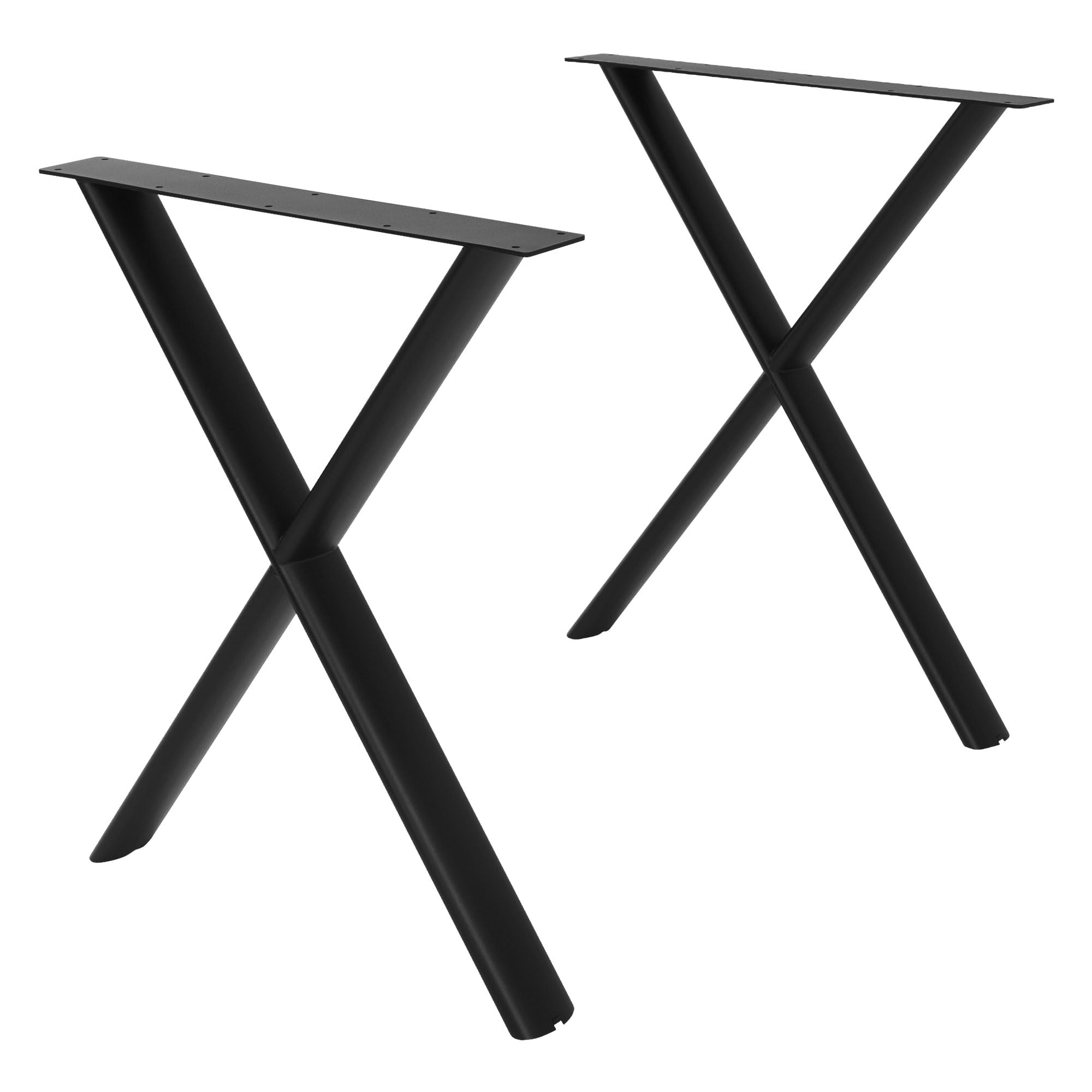 ML-Design Tischbeine Metall Schwarz 2er Set, Tischgestell Outdoor wetterfest, Tischfüße X-Form, Tischkufen aus Stahl, Schreibtischbeine Untergestell Möbelfüße für Esstisch Schreibtisch, 60x72 cm, Oval