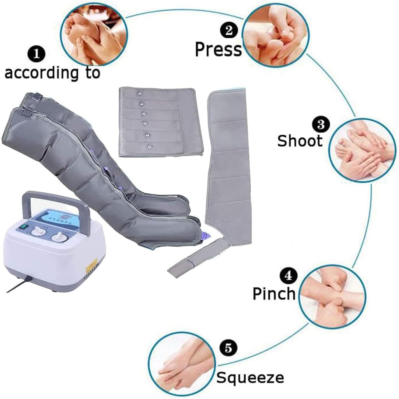 Massaggiatore elettrico compressione d'aria 6 cavità,for circolazione