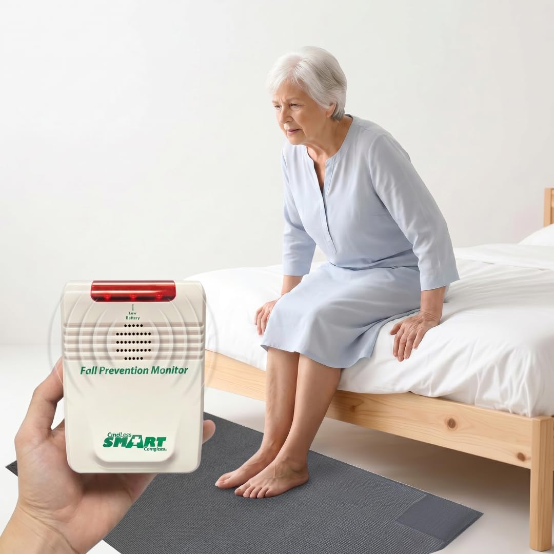 Wireless/Cordless Floor mat with Remote Alarm for Bed or Doorway (Alarm Monitor is with Carer)