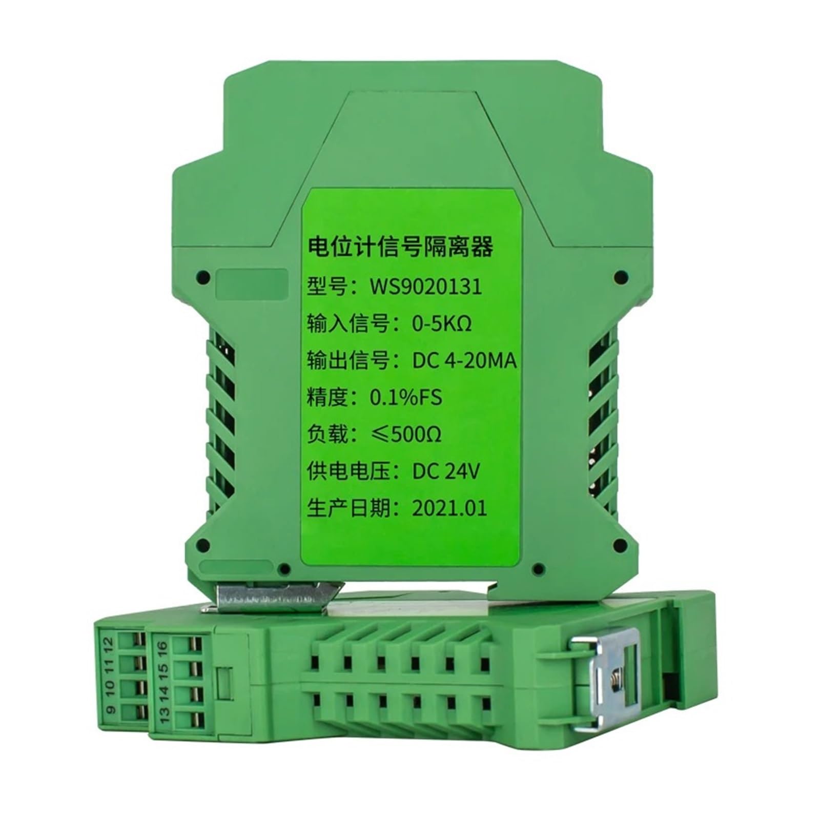 Uscita 0-5V 0-20KΩ 0-50KΩ 0-1KΩ trasmettitore Segnale potenziometro 1 Ingresso 3 uscite sensore di Spostamento potenziometro DC24V(Input 0-100K Ohm)