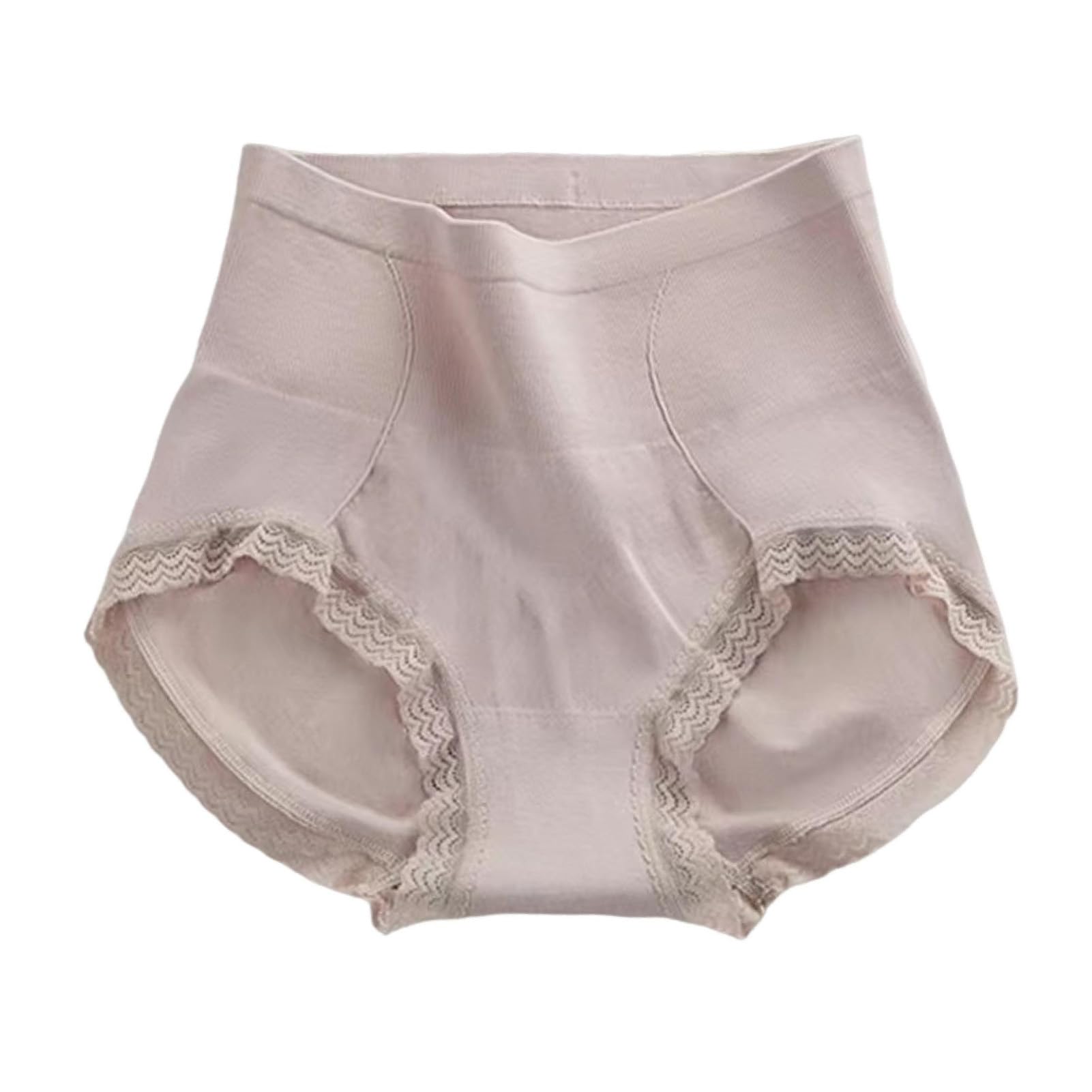 Classic Basic Briefs Women High Waist Underwear Womens with Lace Trim Solid Color Panties for Hip Lifting Abdomen