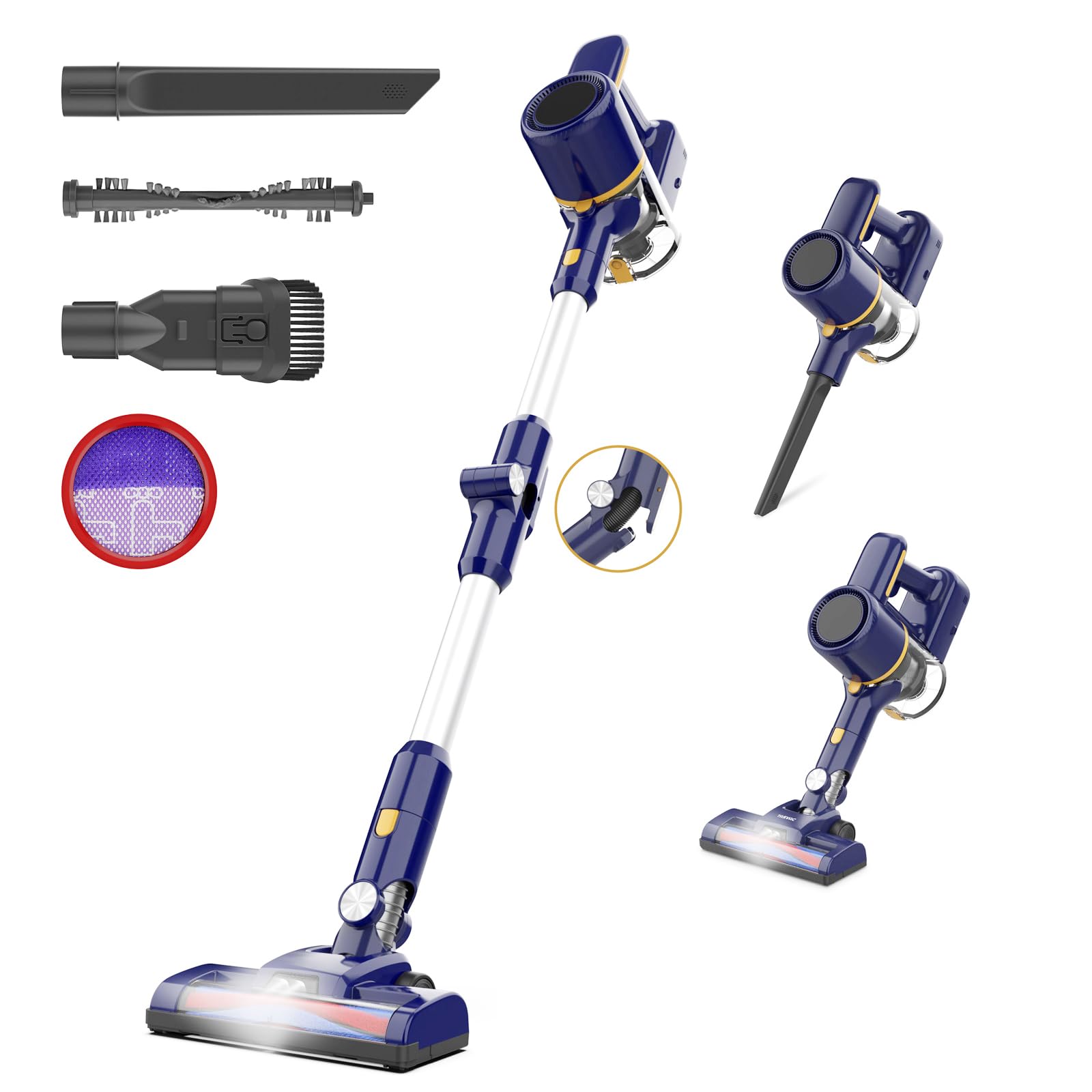 N7P Cordless Vacuum Cleaner 6 in 1 Powerful Stick Vacuum for Home 2200mAh Battery Vacuum Rechargeable Lightweight Vacuum