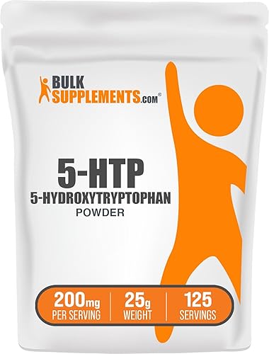 BulkSupplements. com 5-HTP Polvo - 5-hidroxitriptófano, suplemento 5 HTP - 5-HTP 200mg, suplemento de apoyo del estado de ánimo - Sin gluten, 200mg