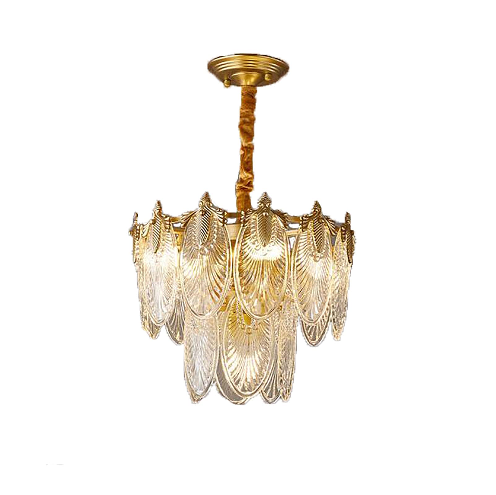 Lustre en verre français doré chic et haut de gamme E27