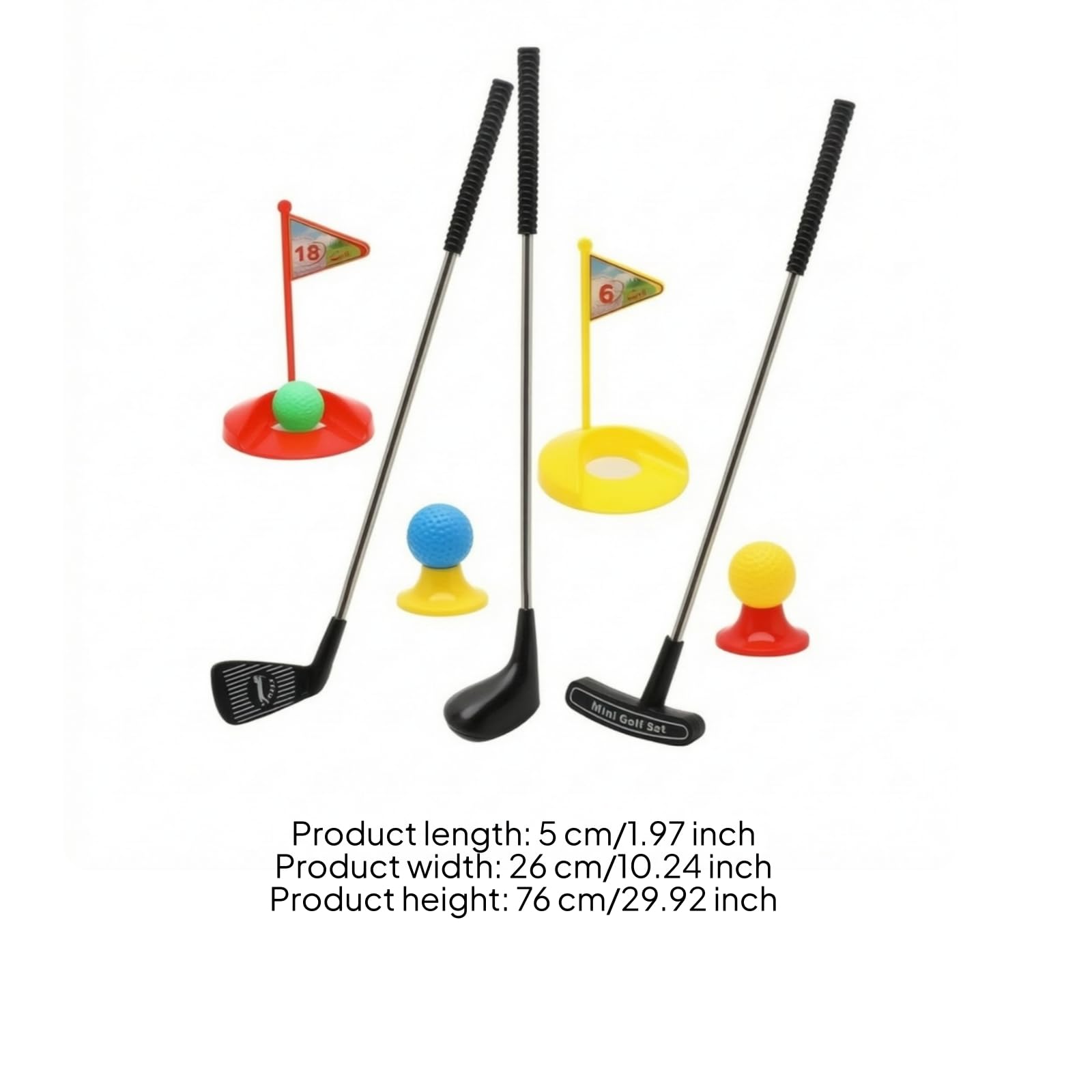 MagiDeal Children Golf Equipment para Niños Juguete Putter Palos Bolas con Ejes Metálicos y Cabezas Moldeadas Fácil de y Montar Adecuado para Salón de Juegos Patio Preescolar