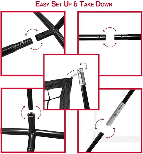 Miniatura 5 de Hit Run Steal Red de béisbol y sóftbol resistente con bolsa de transporte, red de golpeo perfecta para tus prácticas de bateo y lanzamiento