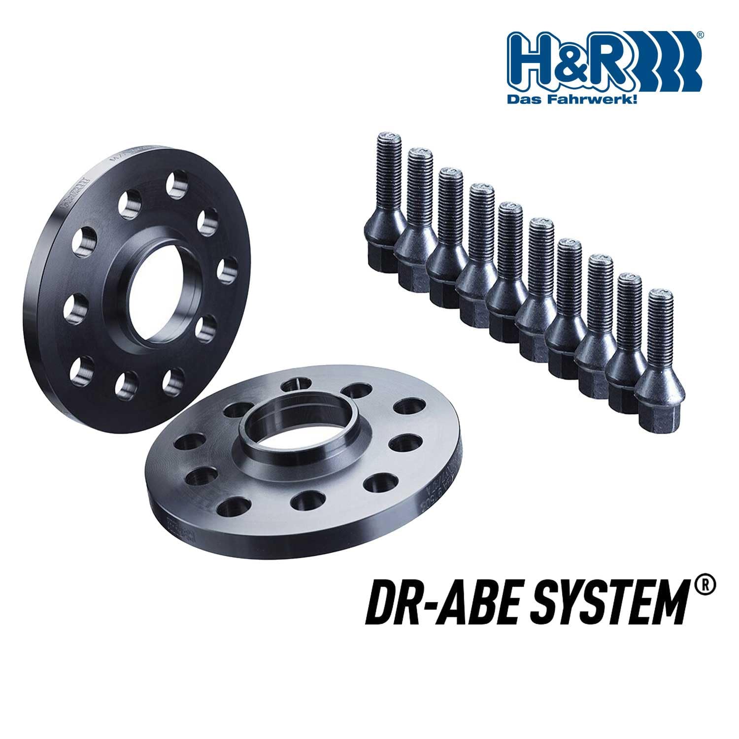 H&R Spurverbreiterungen Spurplatten 2x10mm 5x112 - XB55577-10A kompatibel mit VW Arteon, Golf, Passat, Tiguan, Touran, T-Roc