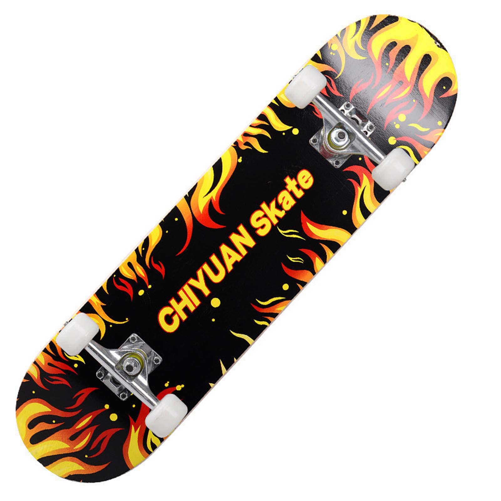 Beginner Skateboard 7-Layer Maple Deck with Colorful Flashing Wheels Standard Skateboards for Beginners Teens Adults