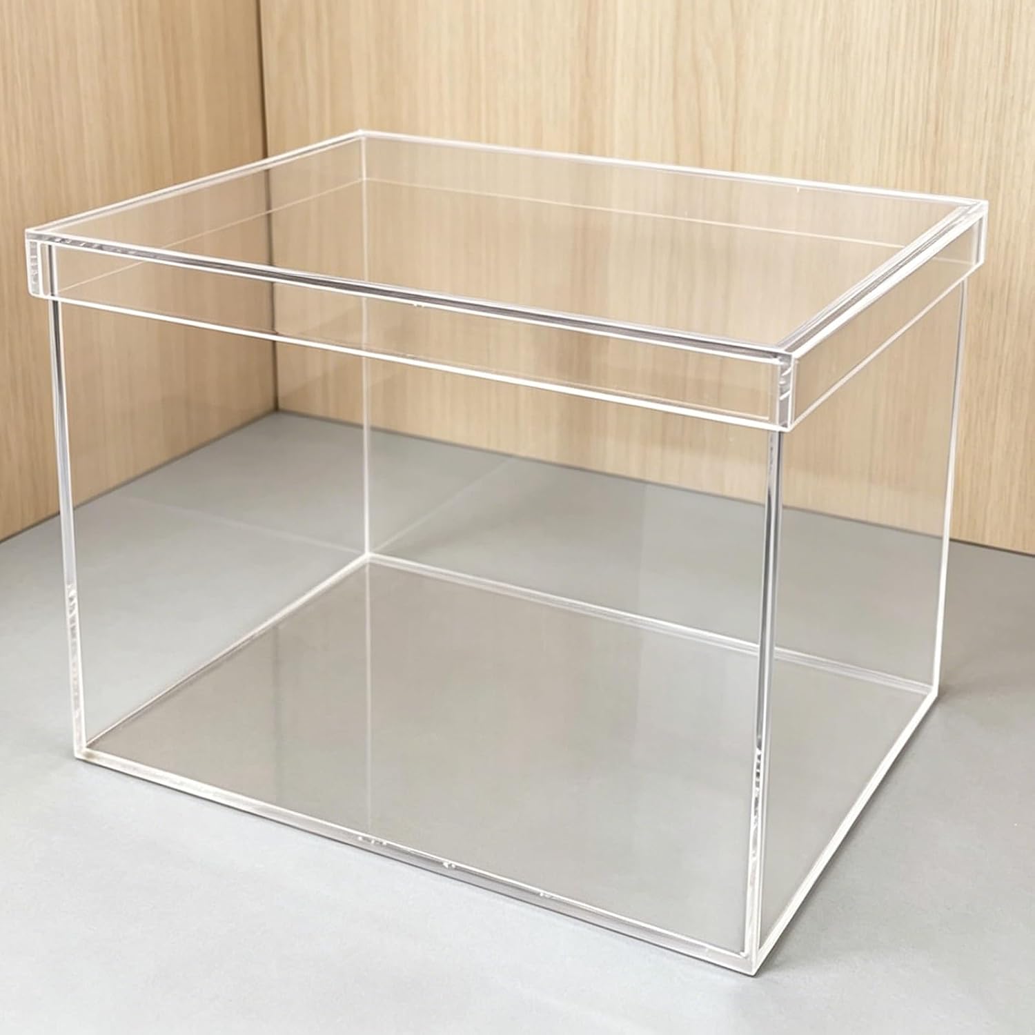Transparent Acrylic Display Box with Cover - Multi-Functional Cube Organizer for Home Decor, Cards & Collectibles (15x15x20cm / 6x6x8in) - Durable & Stylish Storage Solution
