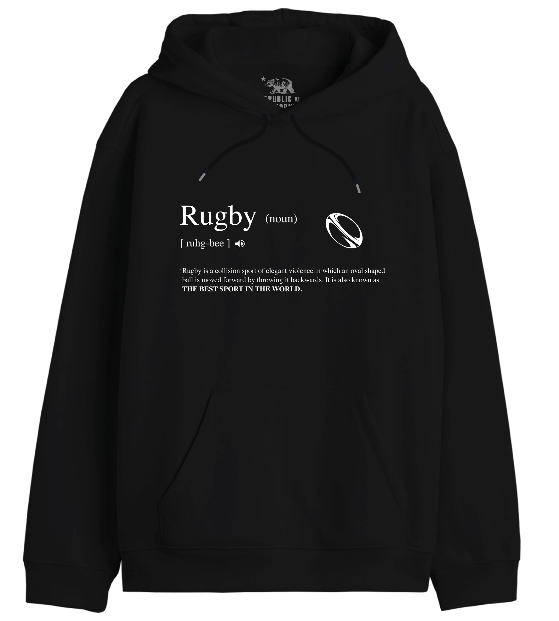 Republic Of California "Definition Rugby UXREPCZSW033 Sweatshirt Herren, Schwarz, Größe XS, Schwarz, S