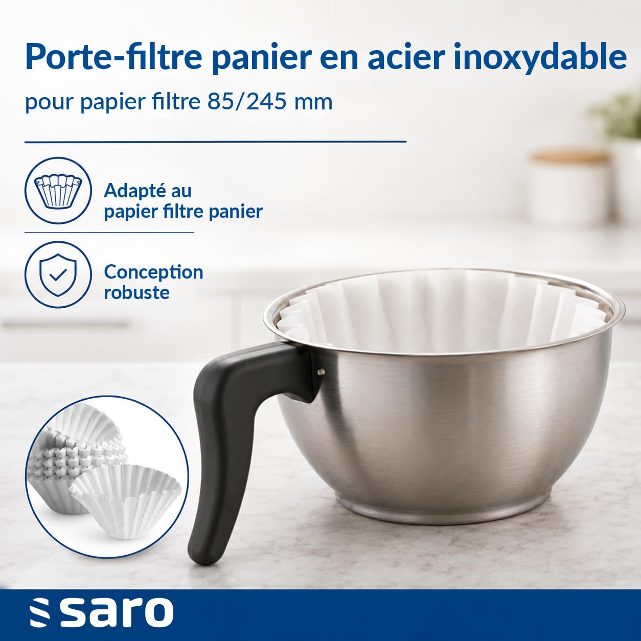Saro 317-2085 Saromica 24 Cafetière Filtre à Panier et Verseuse Thermos, 1900 W, 2.2 liters