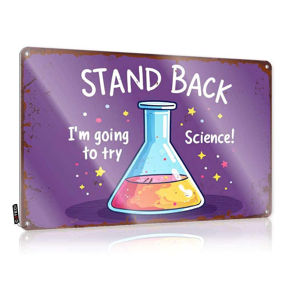 Stand Back, I'm Going To Try Science! Farmhouse Tinsign - Farmhouse Signs Return Hanging Wall Decor(30X40CM)