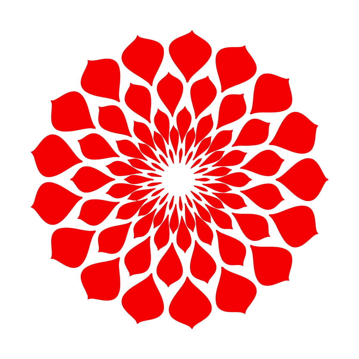 Lettering Stickers Lotus Flower Natural Style Garden 54x54cm Waterproof Large red