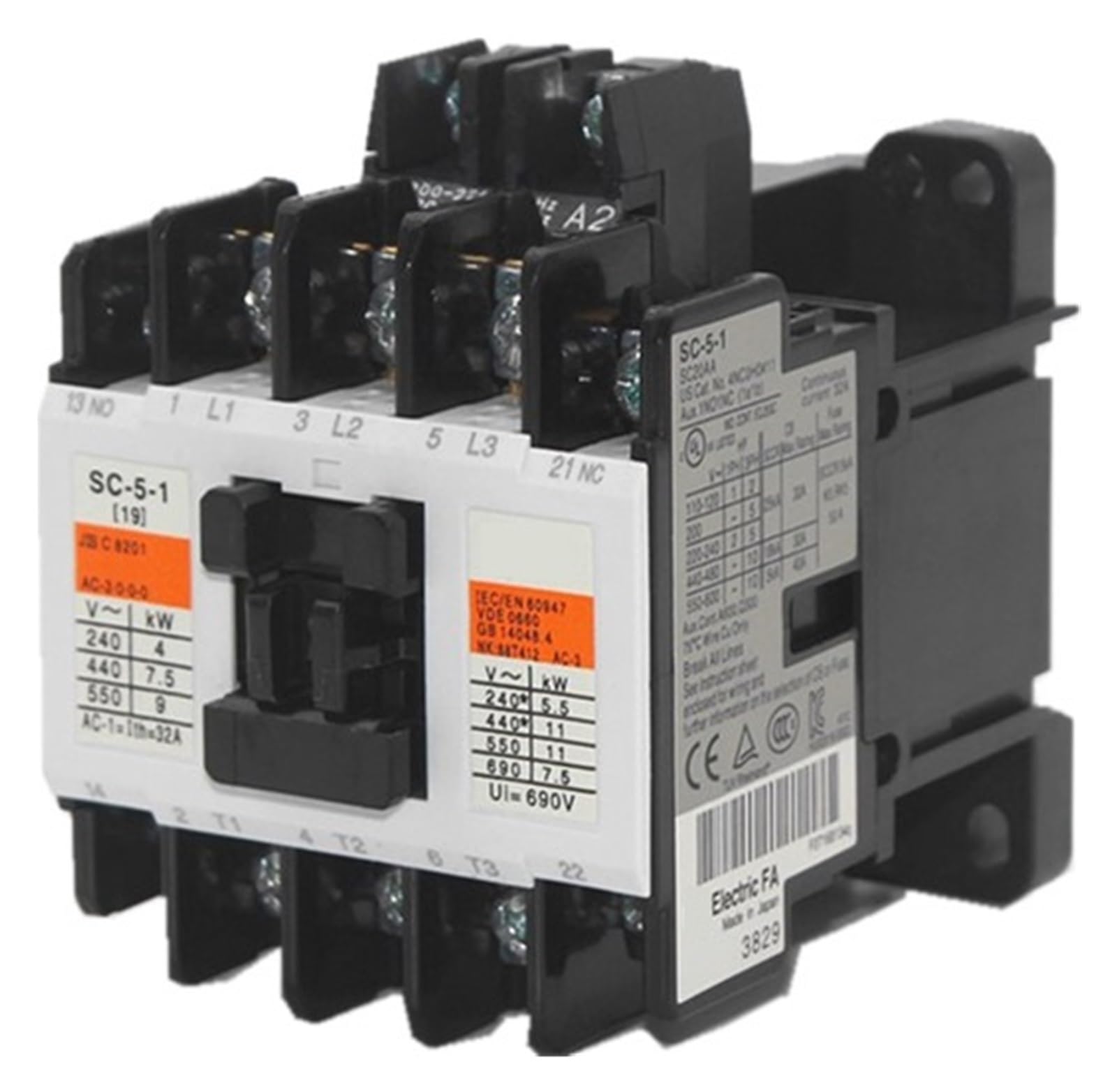 Contacteur CA SC-5-1 AC 220V pour commande de moteur électrique