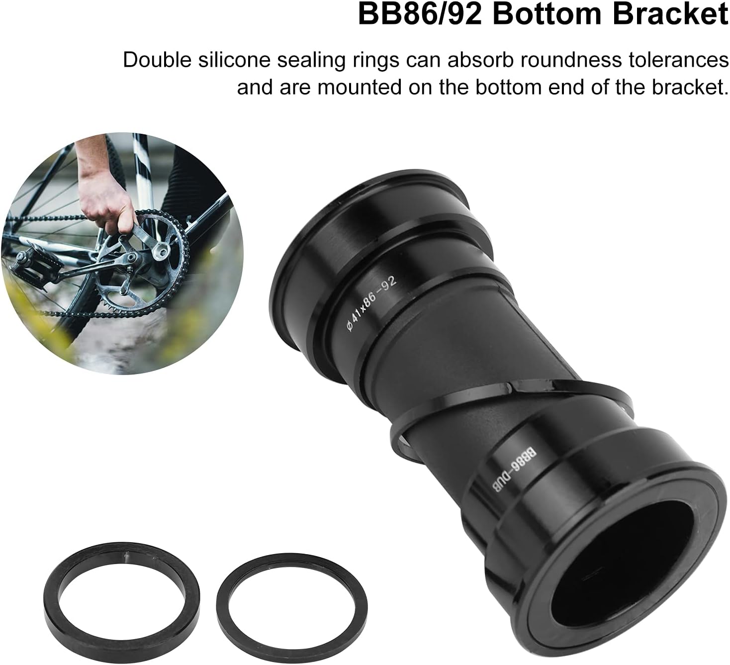 Alomejor Bottom Bracket Bike Double O Ring Integrated Bottom Bracket Road Bike Bottom Brackets with for Cycling