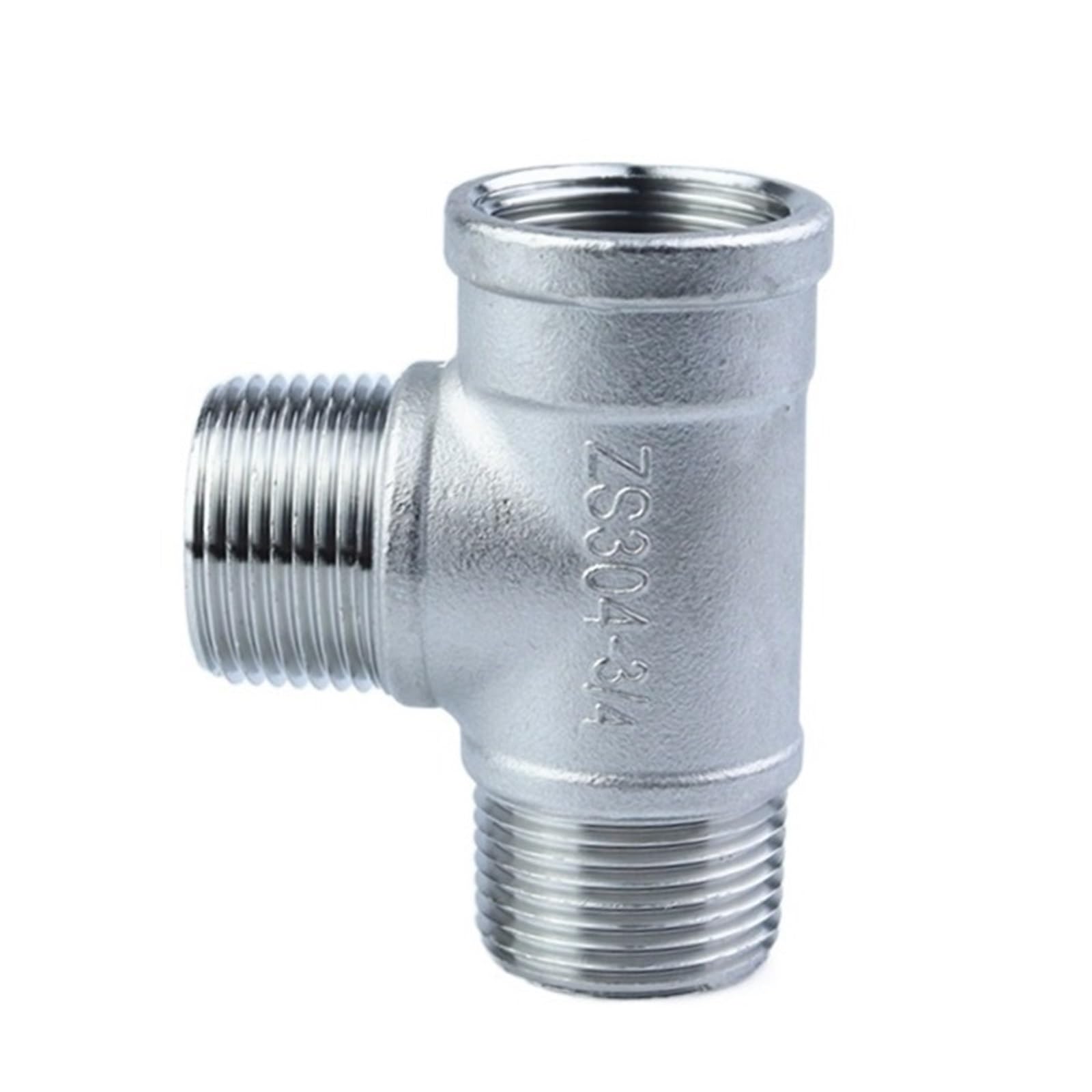 SAHUL 1 szt. 3-drożny trójnik ze stali nierdzewnej 304, BSP męski + męski + gwint żeński, 0,6 cm do 2,5-1,3 cm (1,9 cm)