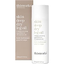 THISWORKS Skin Deep Dry Leg Oil &ndash; 100% Natural Body Oil Moisturizer with 13 Essential Oils &amp; 6 Cold-Pressed Plant Oils, Hydrates &amp; Nourishes Dry Skin, 5 oz / 150ml