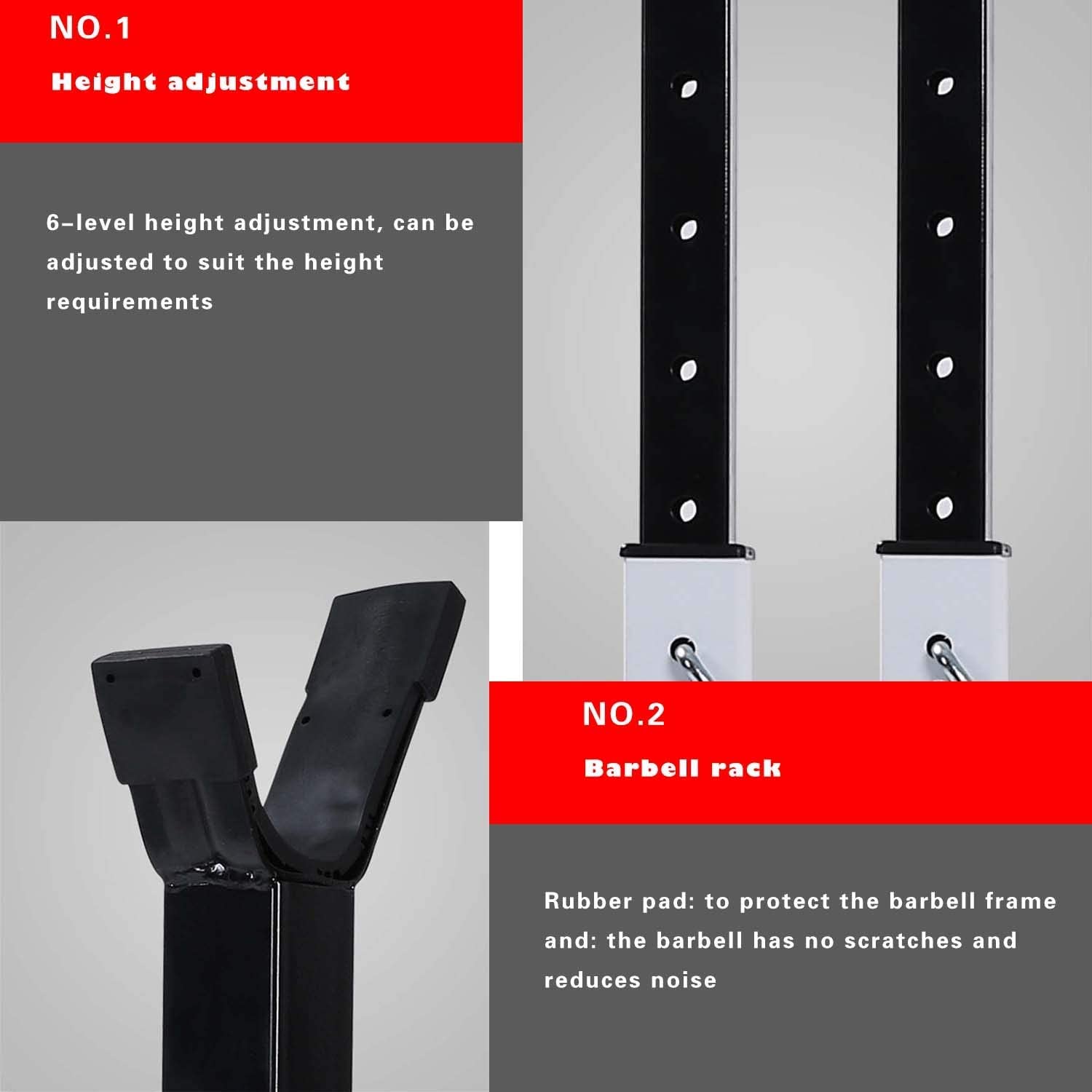 OTQEFTN Adjustable Squat Rack Barbell Rack Dumbbell Racks Station Weight Plate Bench Press Gym Family Fitness Max Load 661 LBS