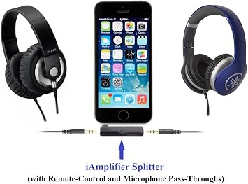 iAmplifier + الفاصل صغير المحمولة سماعة مكبر للصوت + الفاصل، مع التحكم عن بعد والميكروفون تمرير من خلال، لأجهزة iPhone/iPads/iPods، الروبوت/ويندوز/سامسونج الهواتف الذكية/أجهزة الكمبيوتر اللوحية/أجهزة الكمبيوتر، الخ