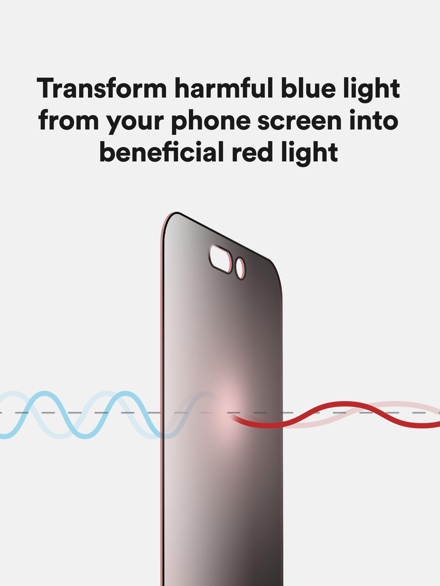 BodyGuardz Conversor de privacidad de luz roja compatible con dispositivos iPhone, protector de pantalla, protección contra impactos con conversión de luz roja, privacidad de 2 vías, dureza 9H (para