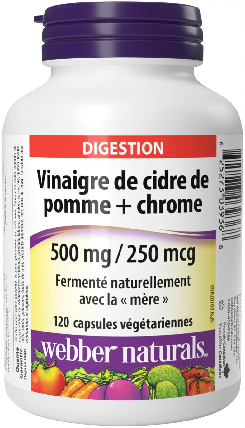 Webber Naturals Apple Cider Vinegar with Chromium 120 Veg Capsules