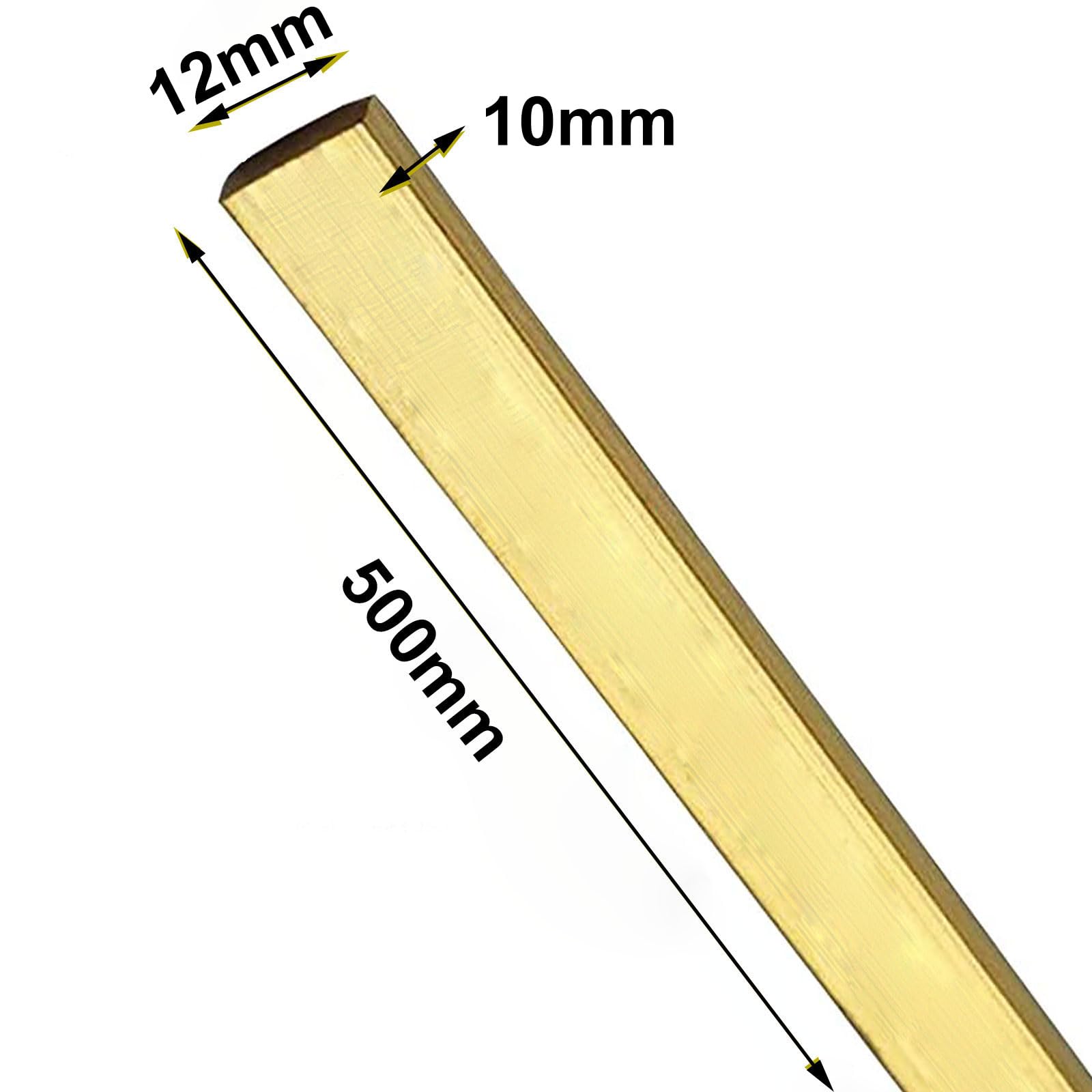 Barra Piatta In Ottone H59 - 10x12x100mm, Barra Quadrata Per Hobby E Lavori Di Precisione (1 Pz)