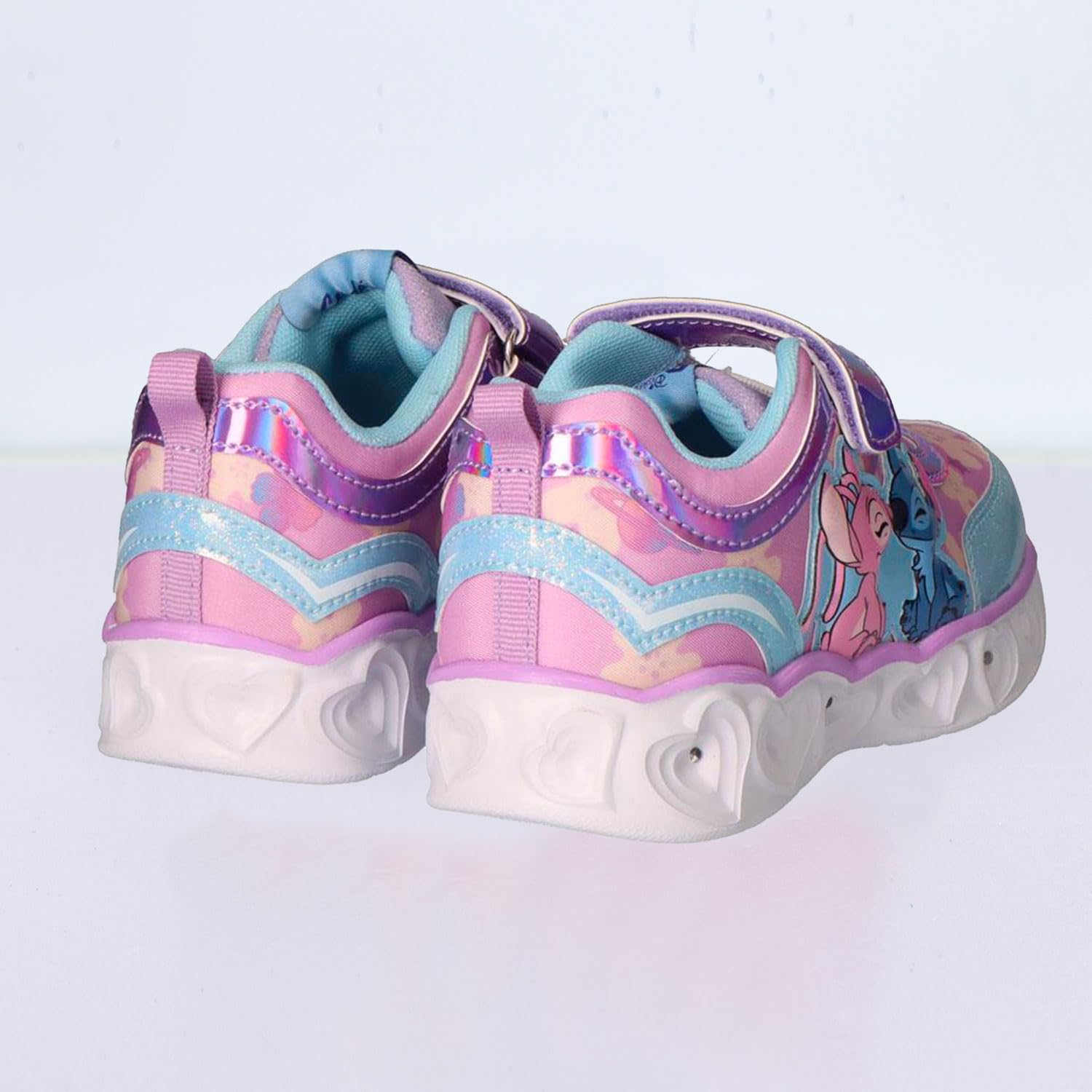 Disney Stitch - Sneakers Bambina – Scarpe Alte e Basse in Tela o Poliestere con o Senza Luci LED, Chiusura Lacci Zip o Strappo, Taglie 25–35