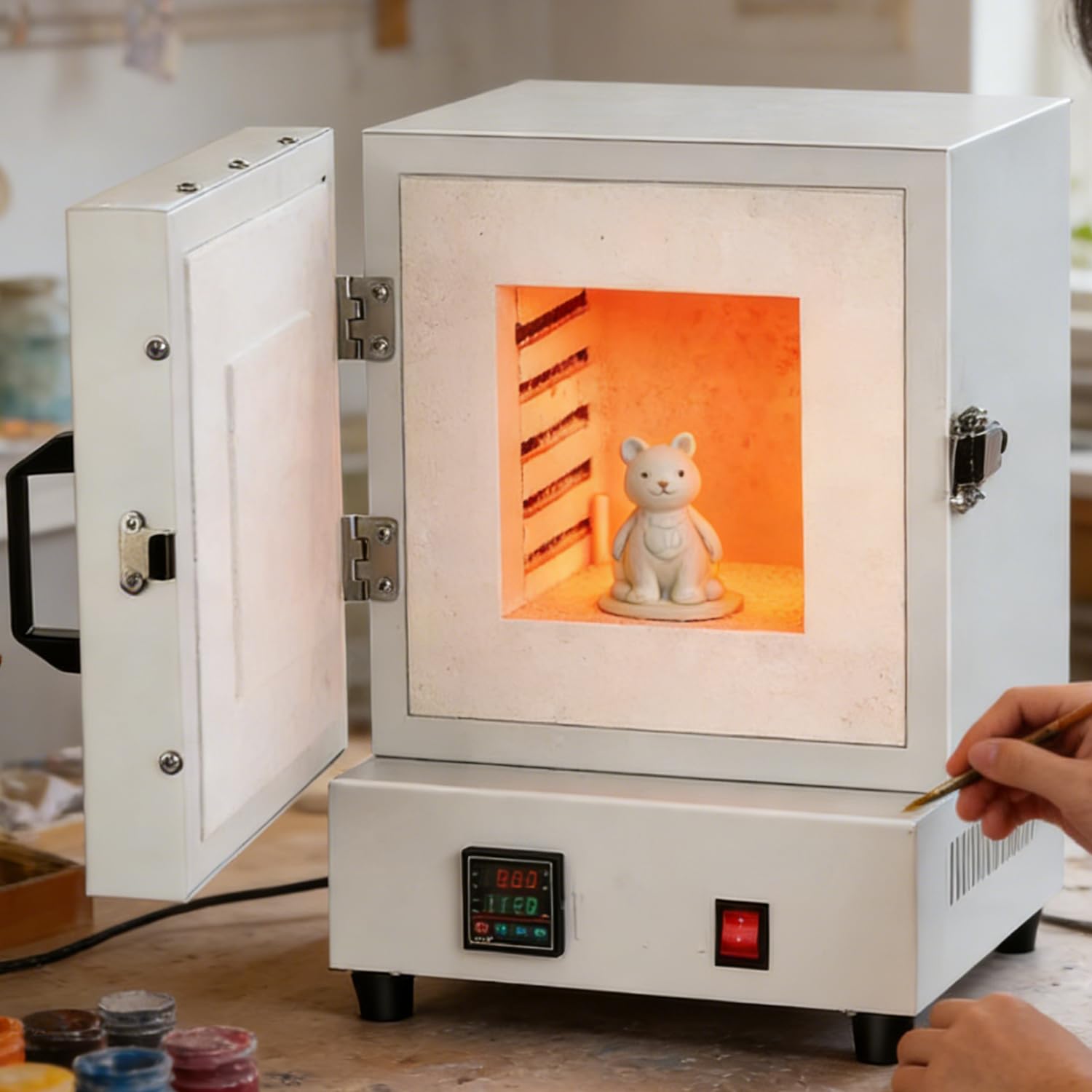Horno De Mufla Cerrado De Laboratorio 2000W, Horno De Alta Temperatura 1150℃ De Fibra Cerámica, para Fundición De Metales, Joyería Y Sinterización De Cerámica