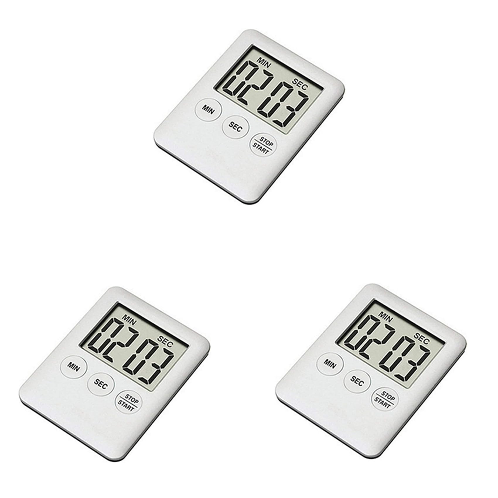 Hndhbfgrt 3X LED Digital Kitchen Electronic Timer Countdown Medication Reminder Kitchen Timer Portable