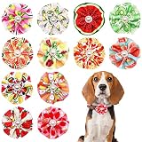 JpGdn 12pcs Dog Collar Flowers Bows Attachment Sliders Summer Fruit for Small Medium Girl Female Cat Puppy Alpaca Rabbit Neck Bows Puppy Doggies Grooming Accessories