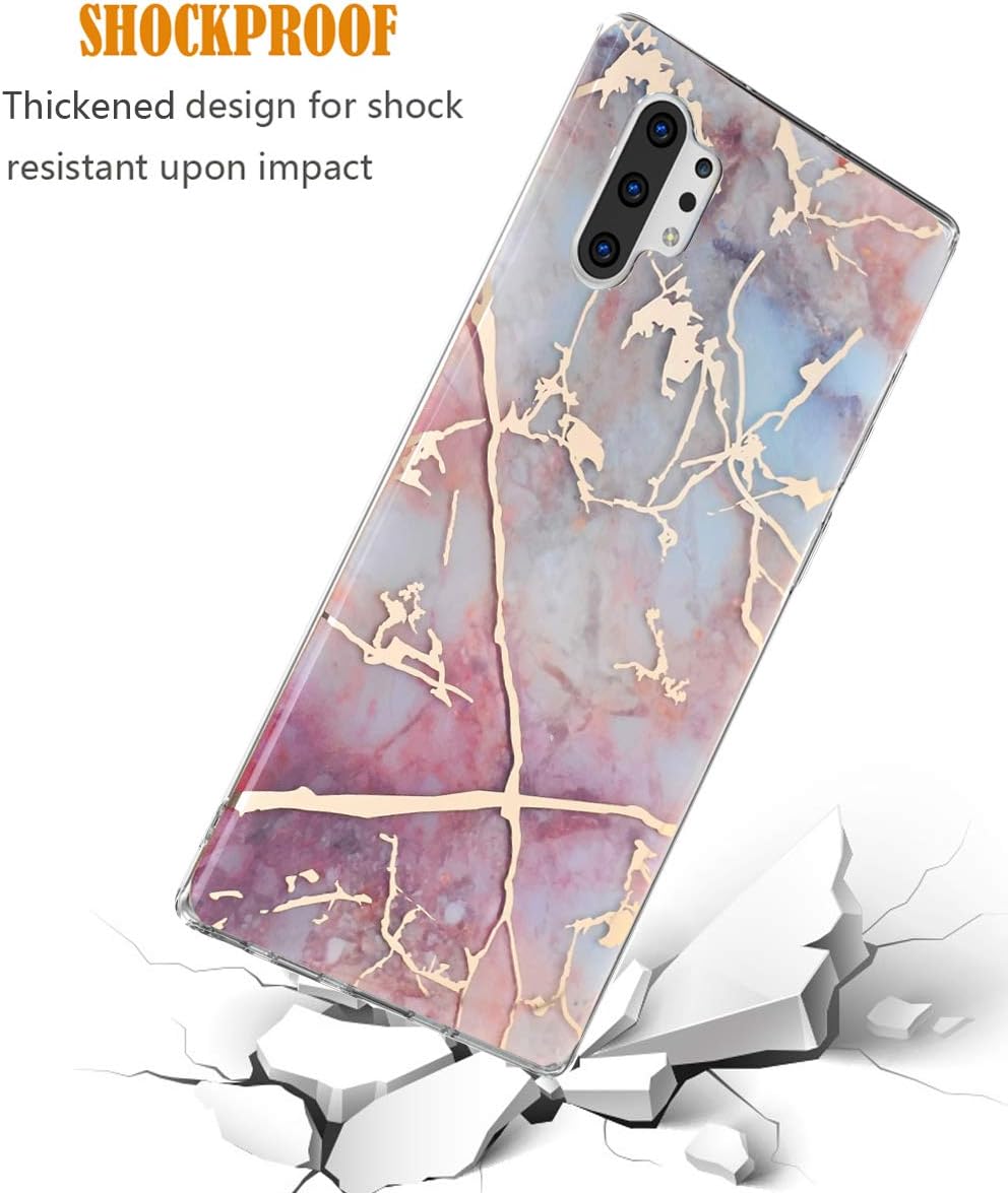 Spevert Case Compatible with Galaxy Note 10+ Plus Case Marble Pattern Hard Back Soft TPU Raised Edge Thin Shock Absorption Slim Case for Samsung Galaxy Note 10 Plus 6.8 inches - Colorful