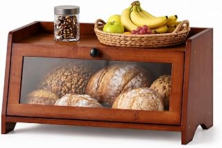 Bread Box for Kitchen Countertop With Top Shelf For Fruit,1 Tier, Brown | Declutters Countertops with Neat Bread Storage and Top Space for Fruit and Kitchen Items