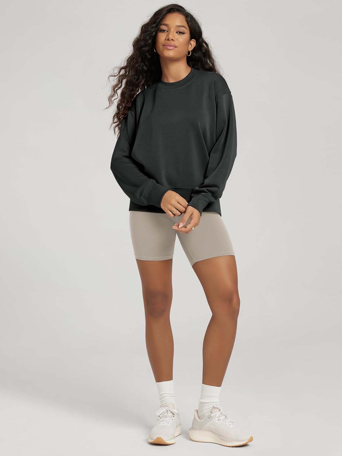 ODODOS Modal Soft Long Sleeve Oversized Sweatshirts for Women High Crew Neck Relaxed Pullover Tops - Image 4