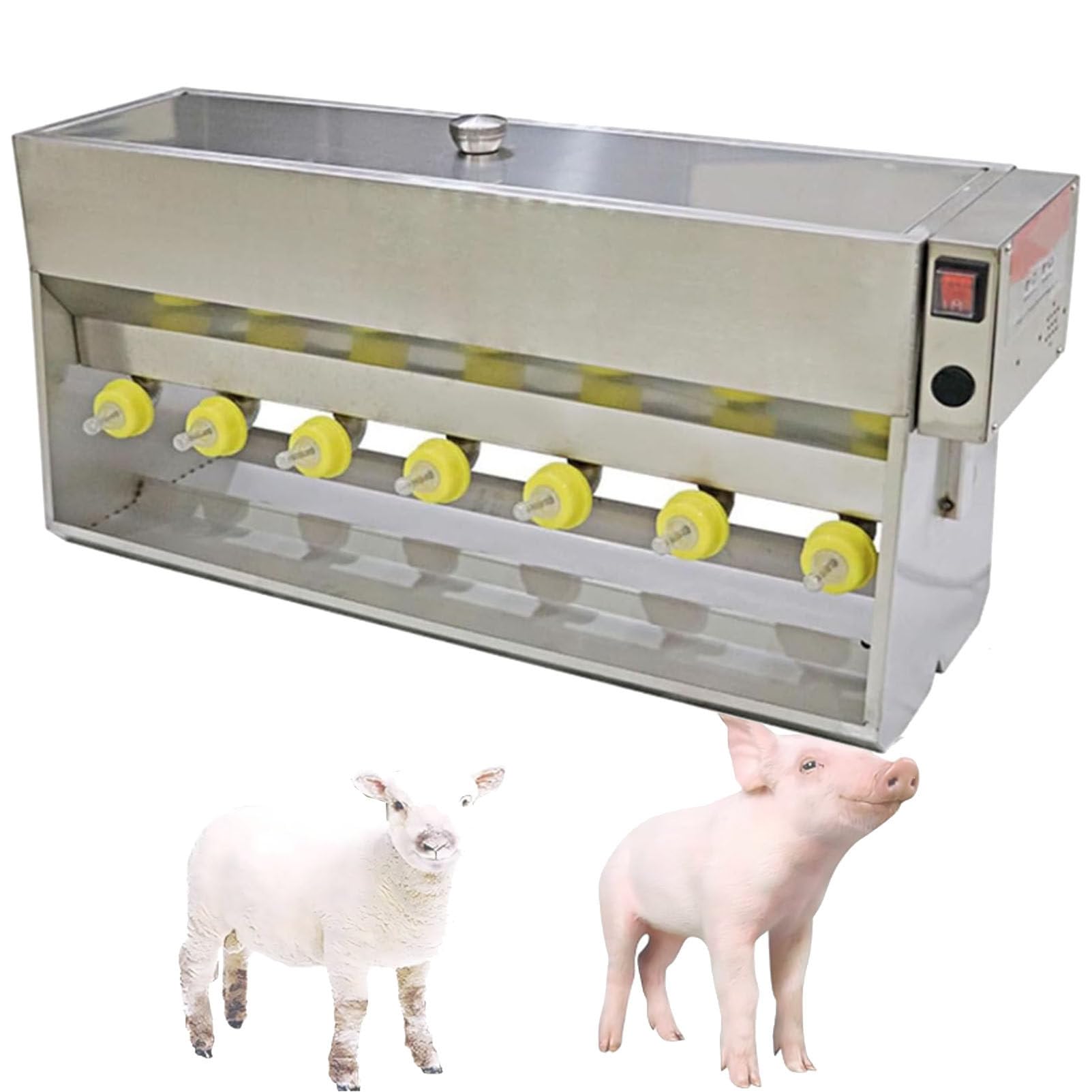 Mangiatoia automatica per biberon, 10/14 capezzoli, in acciaio inox, con simulazione del suono, per agnelli, suinetti, 14 teste