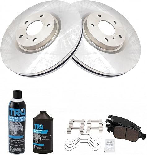 TRQ Kit de pastillas y rotores de freno compatible con INFINITI G35 2008-13 G37 2014-15 Q60 2007-2008