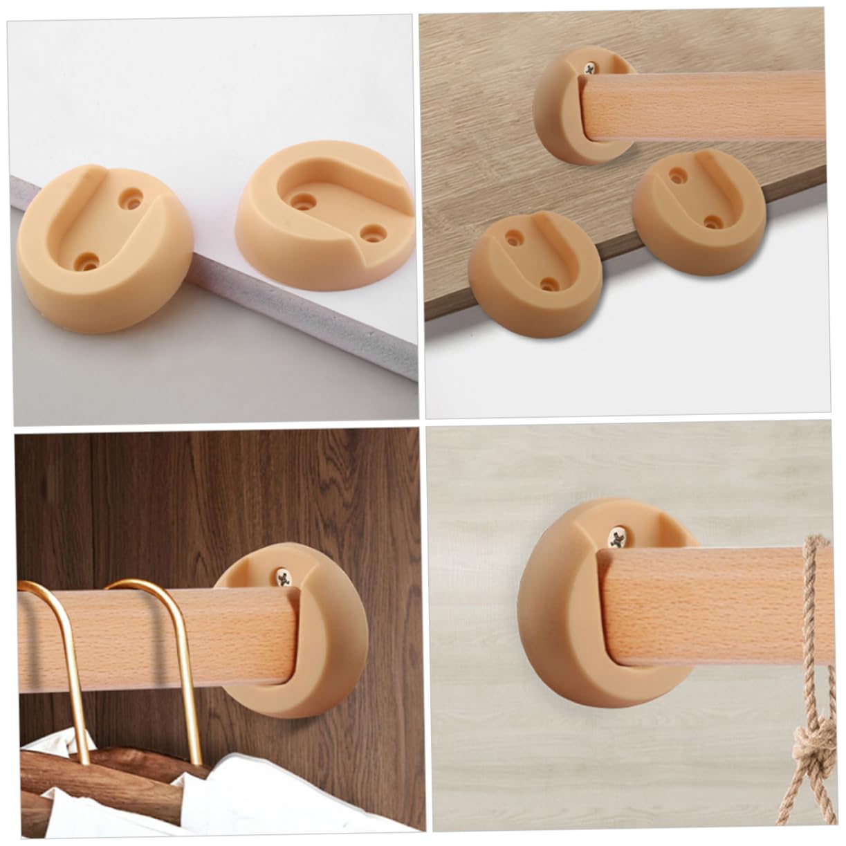 ABOOFAN 20Pcs Closet Rod Bracket Plastic Rod Socket Supports for Wardrobe Shower Curtain Rod Holders Easy Installation Versatile Use Closets and Bathrooms