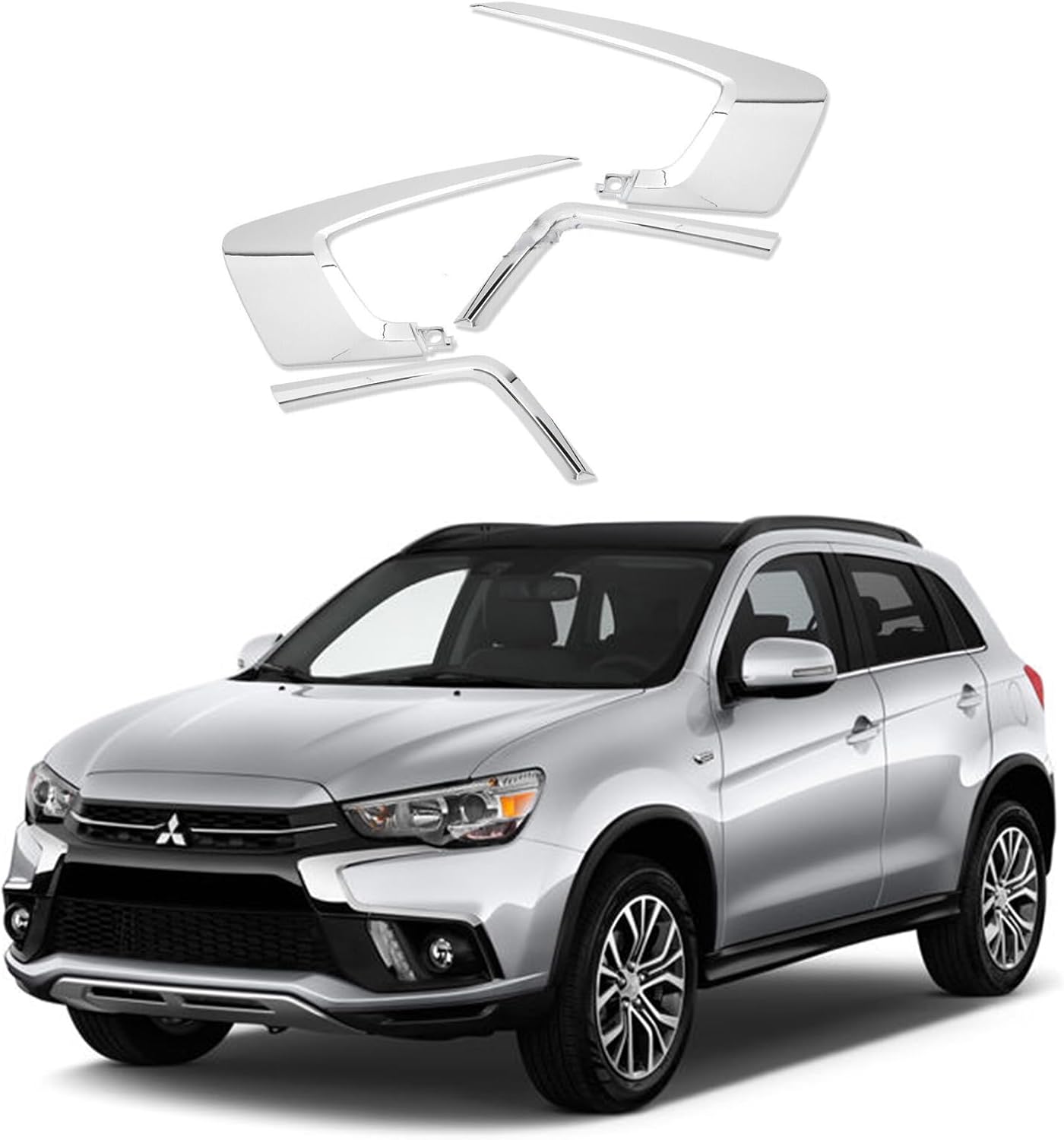 Front Chrome Molding Trim LH+RH 2pcs Fit for 2016-2019 M1tsubishi Outlander
