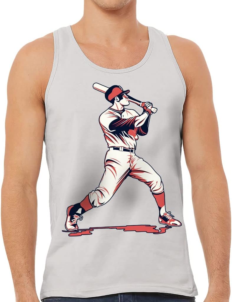 Baseball Print Tank - Vintage Workout Tank - Graphic Art Jersey Tank