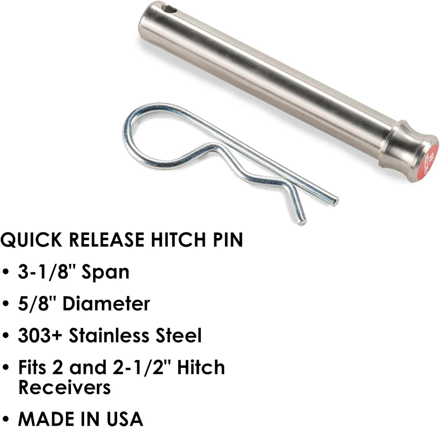 Factor 55 Shackle Mount Receiver HitchLink 2.0 Rated 9,500 lbs, Red, Bundle with a Factor 55 Quick Release Hitch Pin and Keychain