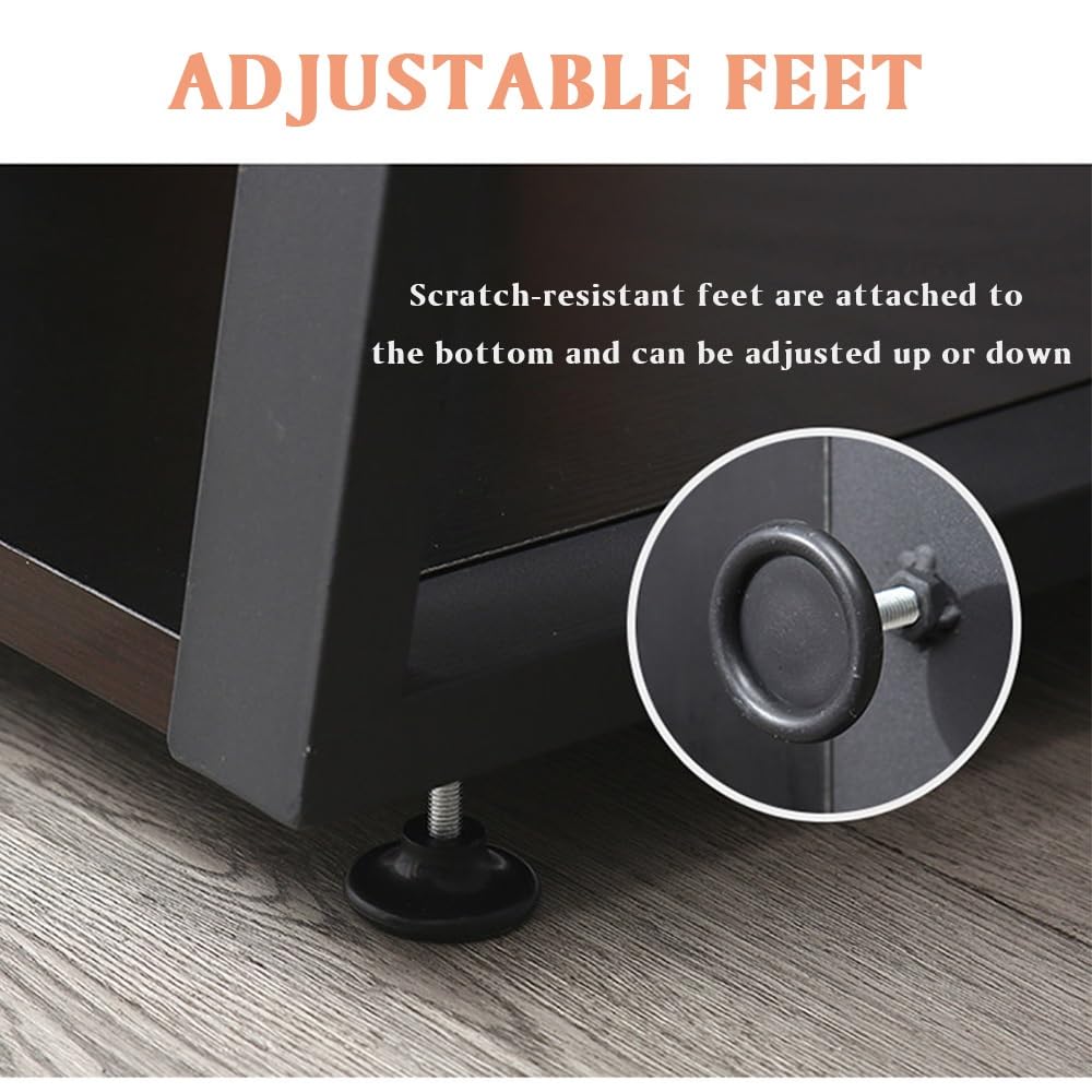 HiFi Rack A 2/3/4 Livelli, Supporto Multimediale AV, Rack Audio Per Amplificatore Di Alimentazione, Mobiletto Portaoggetti Per Mobile Porta CD(Black,2 Tier)