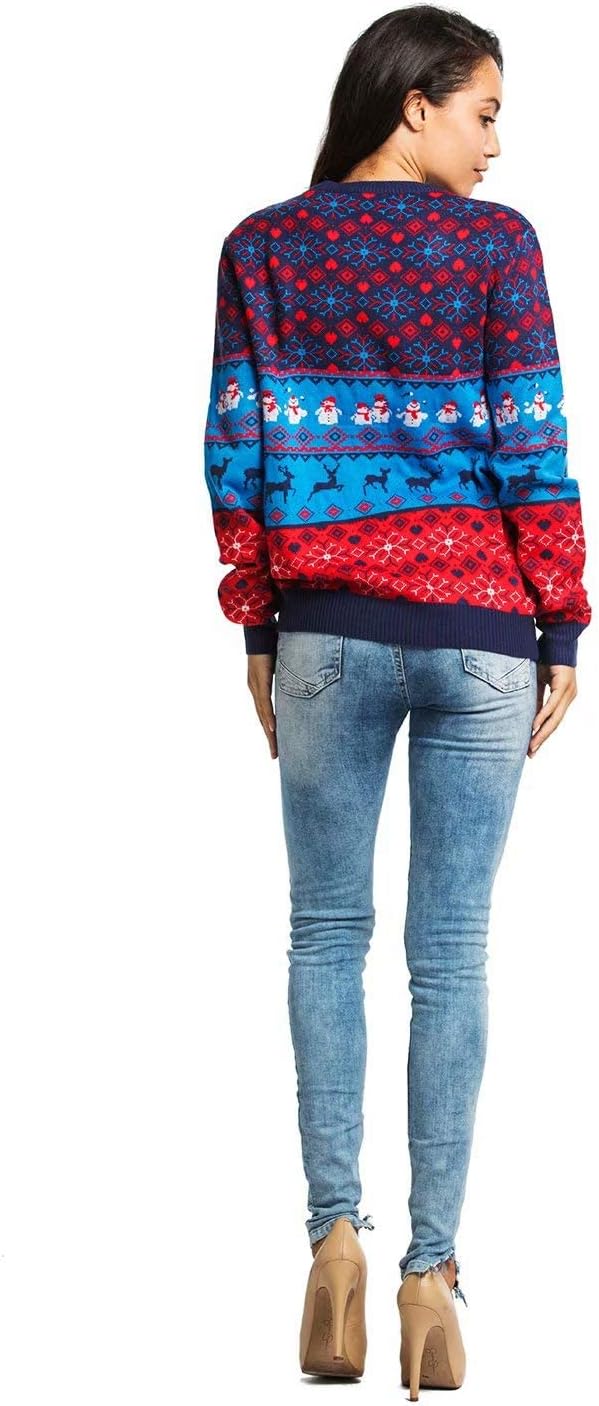 Ugly Christmas Sweater for Men, Reindeer Unisex Women Xmas Fairisle Classic Pullover for Party Festive Party - Image 4