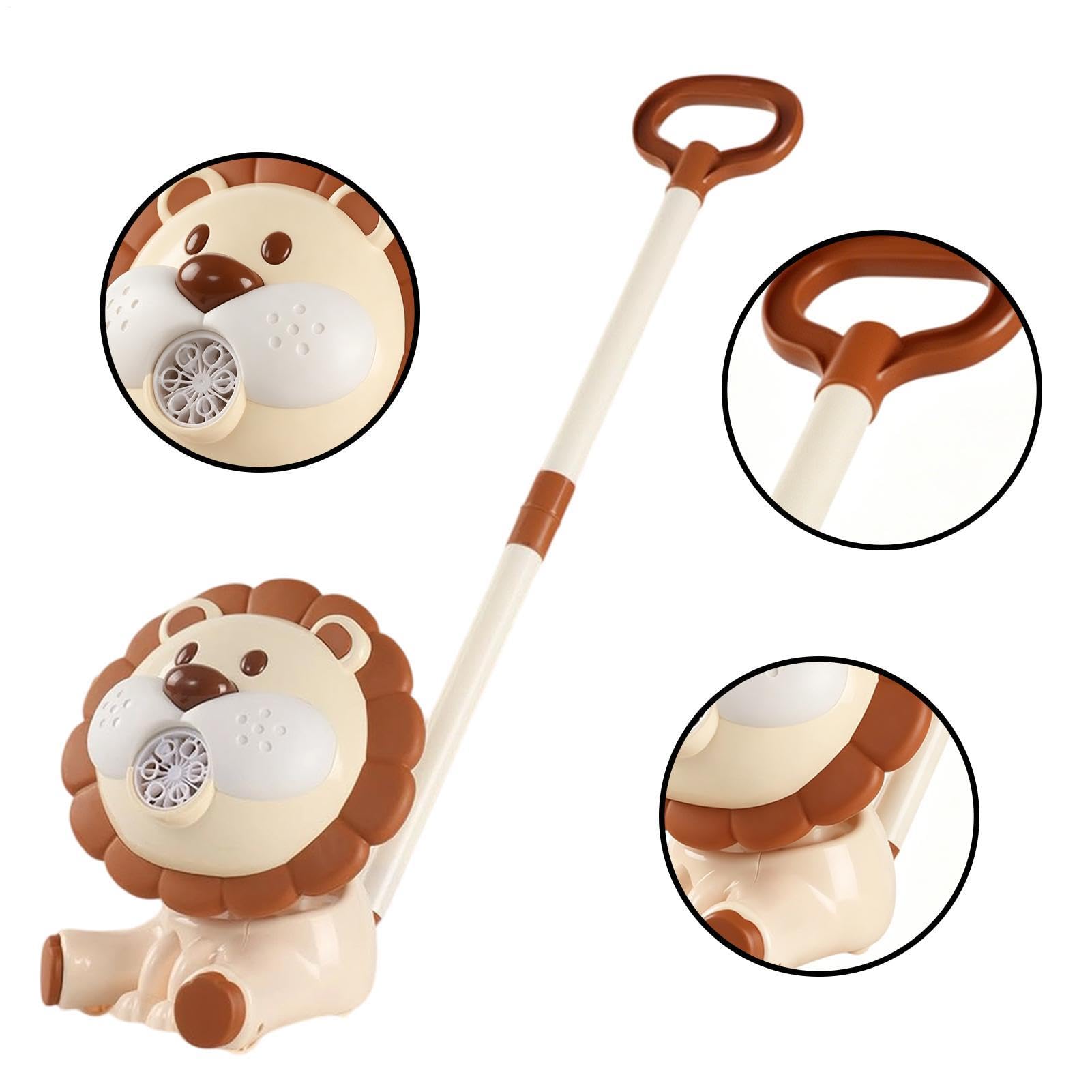 Soplador de burbujas Cortacésped - Soplador automático con forma de león de playa,Cortacésped de burbujas recargable para niños | para niños y niñas Jardín Exterior Com