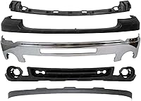 Chrome Steel Front Bumper 5-PC Kit for 2007-2013 GMC Sierra 1500 - OE Fit, Triple-Plated, Pre-Drilled Holes