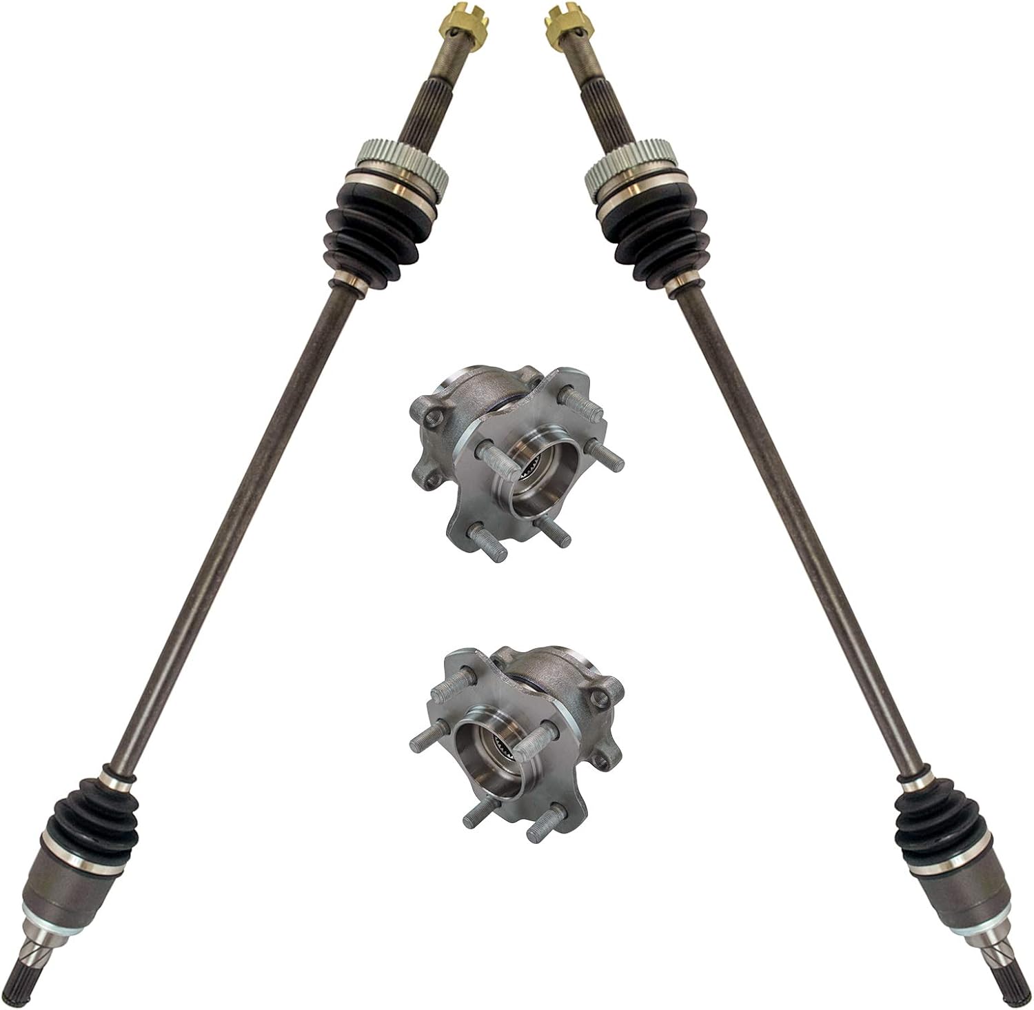 Drivetrain Kit CV Axle & Wheel Hub Assemblies for Nissan Rogue (2008-2015)