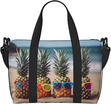 حقائب سفر من Pineapples on the Beach للنساء والرجال، حقيبة تدريب رياضية وحقيبة رقص بحزام كتف قابل للتعديل وحقيبة عطلة نهاية الأسبوع على رمال الصيف والبحر