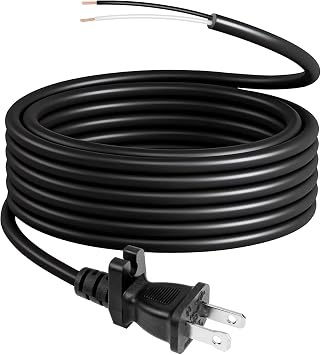 HASMX 30 Feet Long 17 Guage 2-Prong Replacement Power Supply Cord Cable for Shark, All Upright Eureka, Sanitaire, Bissell Vacuums Vacuum Cleaner Power Cord - Black Color, 1 Pack