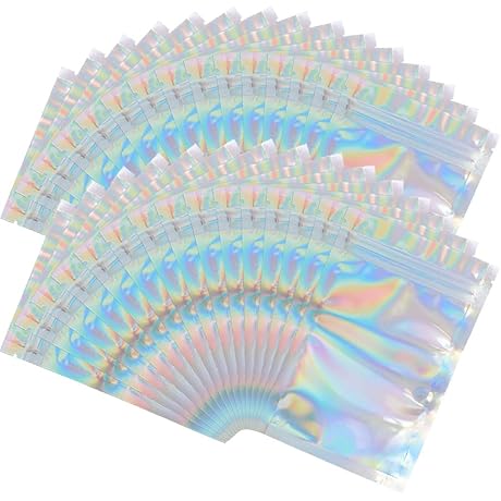100 Pieces Holographic Bags for Small Business