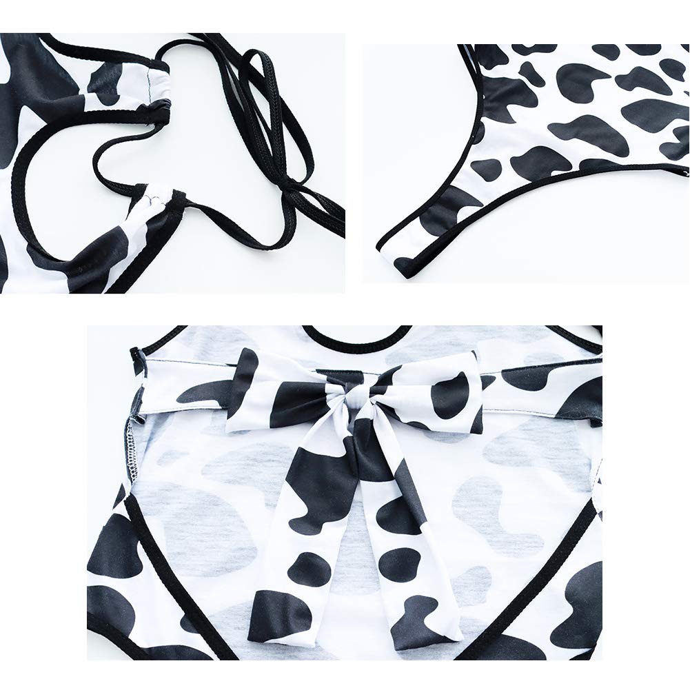 Dalmatian Leotard Bodysuit Costume For Women - Long Sleeve Spotted Jumpsuit With Ears & Tail