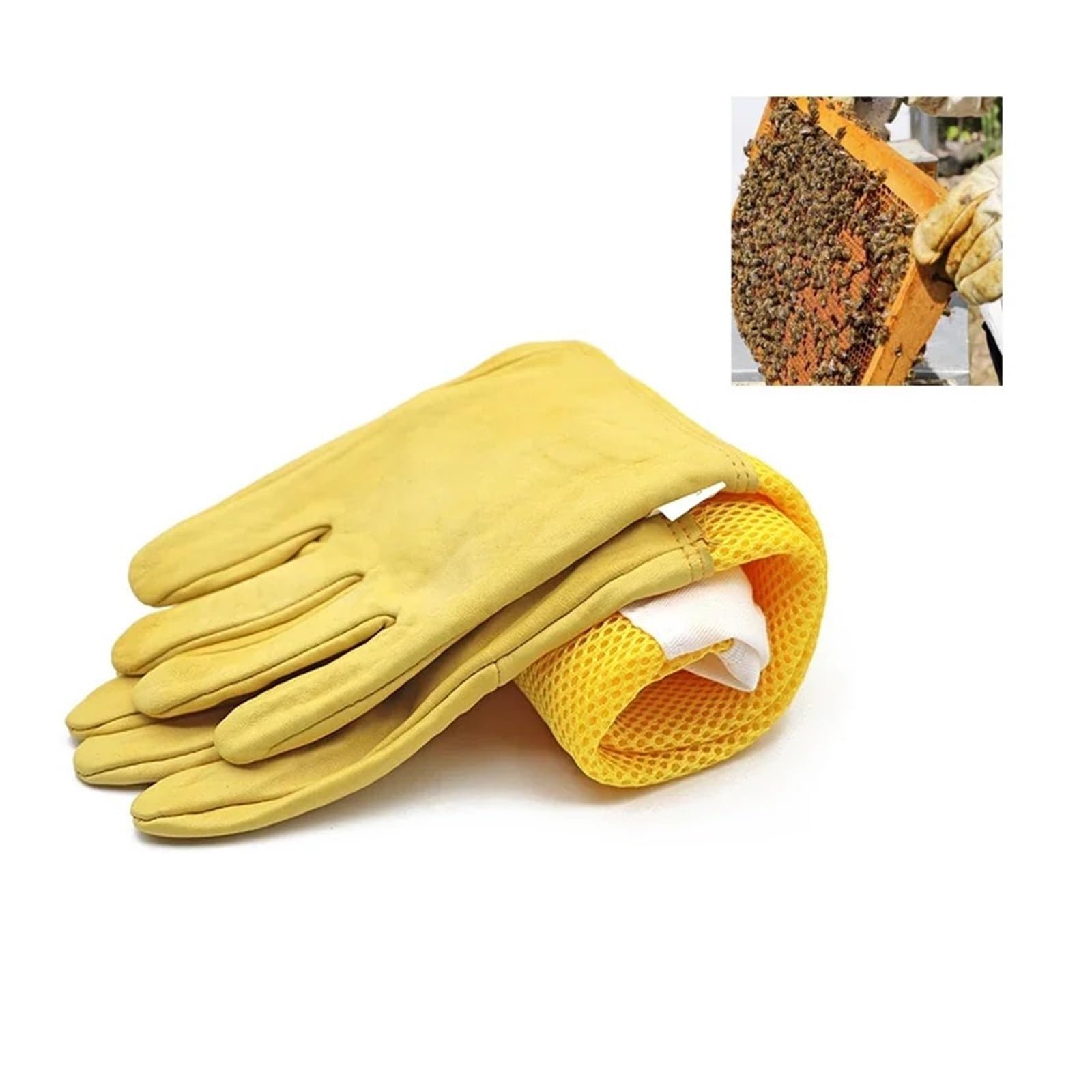 Beekeeper Gloves Protective Sleeves Ventilated Professional Anti Bee for Apiculture Beekeeper(XXL)